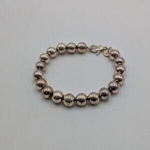 TIFFANY & CO 925 Sterling Silver Ball Beaded Link Bracelet 7"